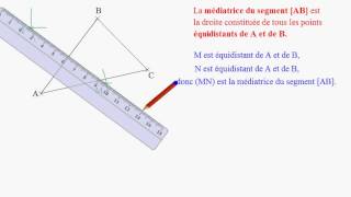 Construction des 3 médiatrices dun triangle [upl. by Sieracki575]