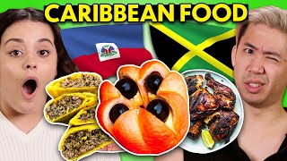 Americans Try Caribbean Street Food For The First Time  People Vs Food [upl. by Ahsim]