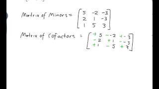 EXAMPLE Finding the inverse of a matrix using the adjoint [upl. by Aidualc]