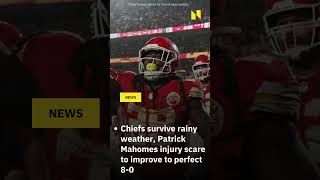 Chiefs survive rainy weather Patrick Mahomes injury scare to improve to perfect 80 [upl. by Olpe960]