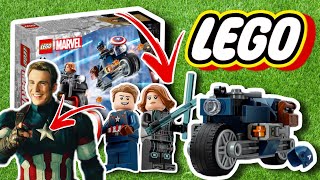 LEGO MOTOS BLACK WIDOW Y CAPITÁN AMÉRICA  76260 lego asmr legomarvel legominifigures legocity [upl. by Korff]