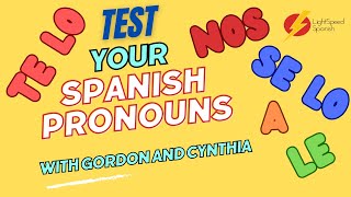 Test Your Spanish Pronouns With Lightspeed  Levels A2B1 learnspanish spain nativespanish [upl. by Dennison]