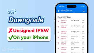 Can We Downgrade iOS with Unsigned IPSW  2024 August  iOS Downgrade [upl. by Ahseal]