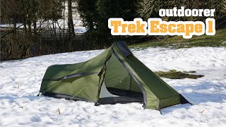 Ultraleichtzelt Trek Escape 1 doppelwandiges Einmannzelt unter 15 kg von outdoorer [upl. by Enitsrik]