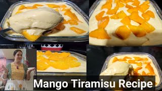 Mango Tiramisu Recipe  How To Make Mango Tiramisu At Home Without Oven  Summer Recipes [upl. by Sigismond]