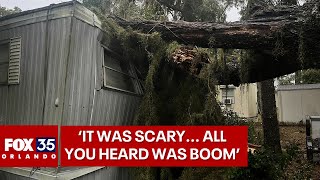 Florida family narrowly escapes after storm topples massive tree on their home [upl. by Iramaj]