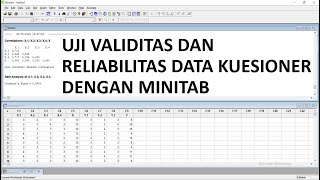 Tutorial Uji Validitas dan Reliabilitas dengan Minitab 16 [upl. by Morten]