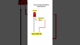 how to connect led light to 100V220V ACindicator light shorts pbexperiment [upl. by Htiekram]