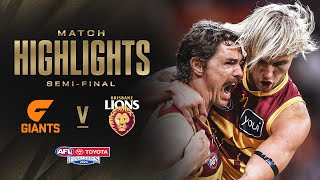 GWS Giants v Brisbane Lions Highlights  Semi Final 2024  AFL [upl. by Aihseya]