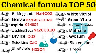 Chemical Names and formulas l Common Names of Chemical Compounds l chemical formulas l Science GK [upl. by Benny]