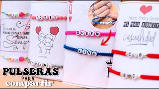 PULSERAS PARA PAREJAS❤️como hacer PULSERAS para COMPARTIR con letras 🥰paso a paso ❤️ [upl. by Laurens]