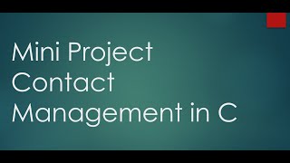 Mini Project Contact Management in C programming  Basic C coding [upl. by Aicilat]