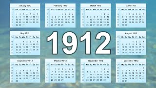 Calendar 1912 [upl. by Ahsatsan31]