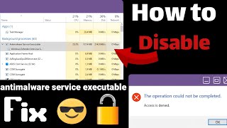 How To Fix Disable Antimalware Service Executable High Memory CPU Usage on Windows 10  11 [upl. by Norrv]