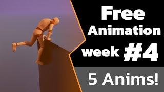 Free Animation Week 4 Ledge Parkour and Hero Landing [upl. by Byrne]