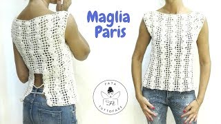 TUTORIAL maglia paris uncinettolafatatuttofare [upl. by Ky]