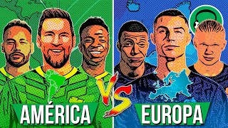 ♫ SELEÇÃO DA AMÉRICA vs SELEÇÃO DA EUROPA QUEM GANHA  FutParódias [upl. by Aneeres]