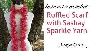 Sashay Sparkle Ruffled Scarf Learn to Crochet with Maggie Weldon [upl. by Ahmad]