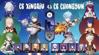 45 SPIRAL ABYSS  C6 Xingqiu Hypercarry amp C6 Chongyun Melt  GENSHIN IMPACT MOBILE [upl. by Ygief534]