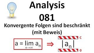 Analysis 081  Konvergente Folgen sind beschränkt mit Beweis [upl. by Kela]