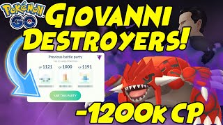 How to Beat Giovanni Shadow GROUDON With a Team Below 1200cp in Pokemon GO [upl. by Ydnyl549]