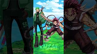 zoro vs demon slayer onepiecewhoisstrogestdemonslayerzorotanjirohasira [upl. by Cida]