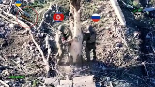 Horrible Ukrainian FPV drones brutally blow up fleeing North Korean soldiers one by one in Kursk [upl. by Roselane]