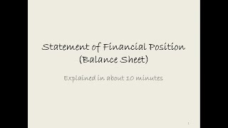 Statements of Financial Position Balance Sheets explained in about10 mins [upl. by Hunger992]