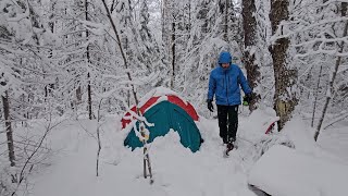 Solo Winter Camping in Deep Snow [upl. by Hicks]