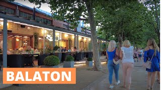 Balatonfüred  evening walk on Tagore walkway  Balaton 2022  Hungary 4k Ultra HD 60fps [upl. by Irallih]