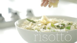 How To Make Fresh Pea Asparagus Risotto [upl. by Gnilrad]