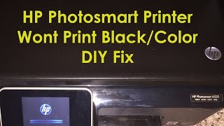 HP Photosmart 6525 6520 Printer Not Printing Black Ink  HP Photosmart Printer Not Printing [upl. by Evangelina]