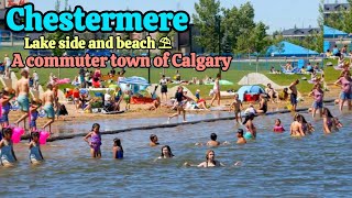 Calgary Canada  Chestermere Lake amp Beach  A commuter town of Calgary Alberta Canada 🇨🇦 [upl. by Atiana395]