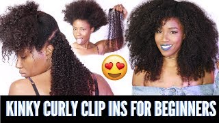 How To Install Clip ins for beginners  Kinky curly clip ins from HerGivenHaircom [upl. by Opportina]