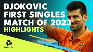 Novak Djokovic First Singles Match of 2023 vs Lestienne  Adelaide International 2023 Highlights [upl. by Oakie]