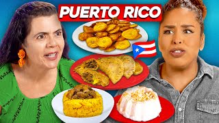 Mexican Moms Try Puerto Rican Food [upl. by Etnom]