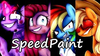 SpeedPaint Mane 6 Creepy mlp [upl. by Emylee218]