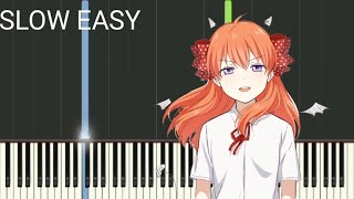 Gekkan Shoujo OP 1  SLOW EASY Piano Tutorial [upl. by Kcirtapnaes]