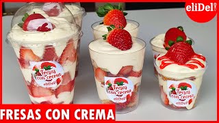 FRESAS CON CREMA🍓receta para NEGOCIO 🤑cómo hacer FRESAS con CREMA rápido fácil y ECONÓMICO🍓 [upl. by Shira]