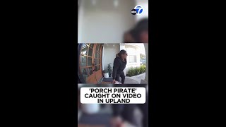 Porch pirate caught on video stealing gift basket from Upland home [upl. by Urina822]