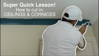 Super Quick Lesson How to cut in the ceiling and cornices [upl. by Akinuahs]