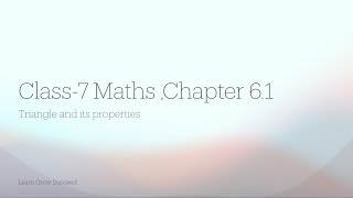 Class 7 Maths Chapter 61 Triangle and its properties [upl. by Alicia]