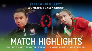 Highlights  Anna Wegrzyn POL vs Dora Madarasz HUN  WT Grps  ITTFWorlds2022 [upl. by Sherburne]