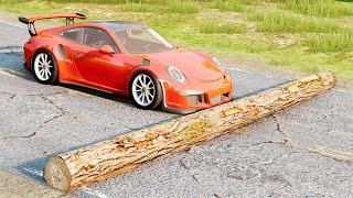 Mobil vs Fallen Tree 16  BeamNG Drive [upl. by Aliuqa]