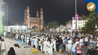 Ramzan 2023 First Taraweeh prayers performed at Makkah Masjid [upl. by Ignatius]