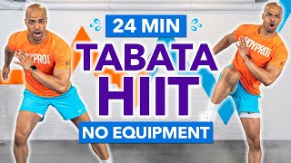 24 MIN TABATA HIIT Full Body INTENSE No Equipment Sweaty Cardio Workout 400 Calories [upl. by Surazal423]