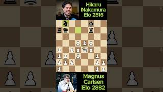 556 Elo Magnus Carlsen vs Hikaru Nakamura chess game [upl. by Asilanna856]