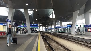 🇦🇹 Vienna Central Station walkthrough Wien Hauptbahnhof from platform to outside [upl. by Ellora762]