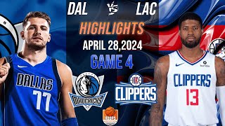 Dallas Mavericks vs Los Angeles Clippers Game 4 Full Highlights  2024 WCR1 [upl. by Quin712]