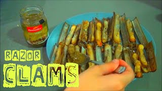 Razor Clams Navajas quick recipe [upl. by Nairdad]